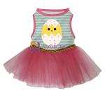 Good Elasticity Double Skirt Easter Pet Dress Bow CVC Jersey 180G Female Dog