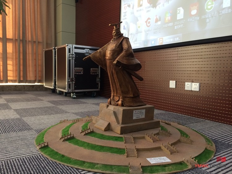 Metal Giant Figure Sculpture Cao Cao Red Copper Statue Square Sculpture Customizable