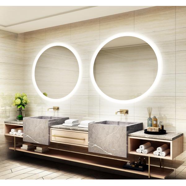 Smart Touch Screen LED Mirror Bathroom Luxury IP44 Suitable Defogger and Time Display