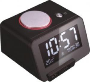China FM radio Hotel Alarm Clock Wireless Music Player With 2 USB Charging Ports wholesale