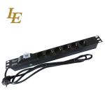 19 Inch Aluminum Black 6ways 8outlets Europe Germany Type Power Distribution
