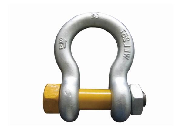 Bow Shackle 4 Times Breaking Load With High Strength Forged Carbon Steel Die