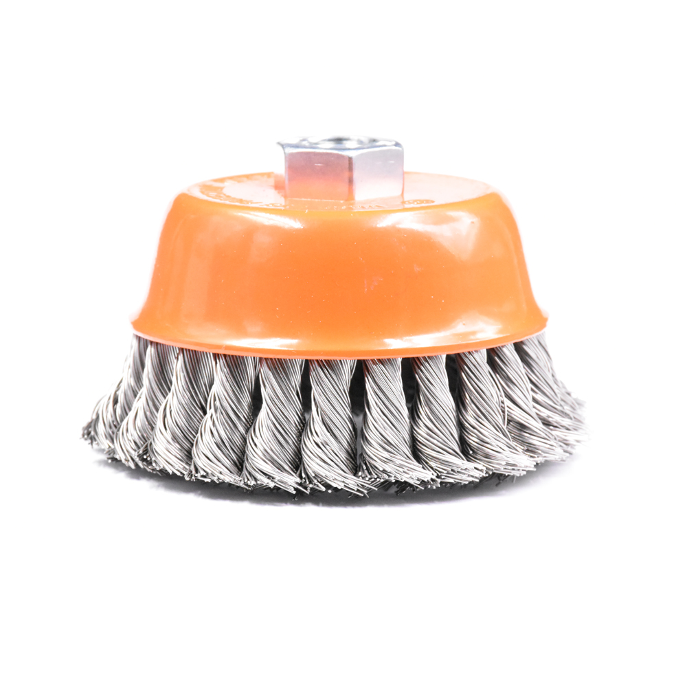Industrial Metal Twist Knot Wire Brush Customized Size Removing Stain Polishing Cup