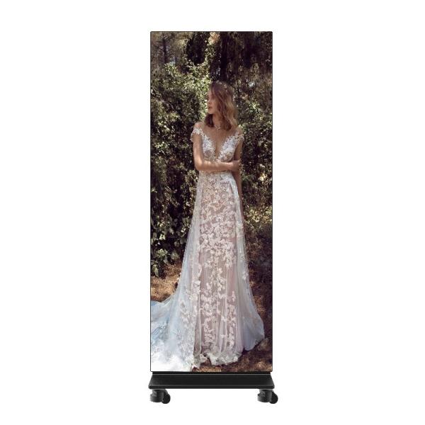 P0.9 Floor Standing LED Poster Cabinet 1x5 600*1687.5mm Screen Size For