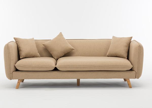High Resilience Corner Sectional Couch , Khaki Living Room Fabric Sofas