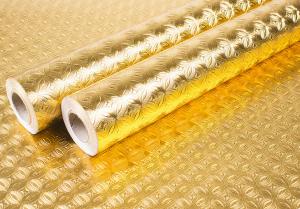 China 40*200cm Embossing Printing Golden Foil PVC Wallpaper Sticker on sale