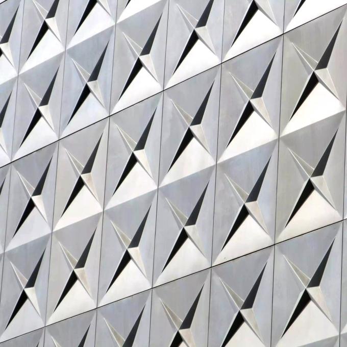 Triangle Shape 3D Surface Aluminum Sheets Customized For Building Decoration 3