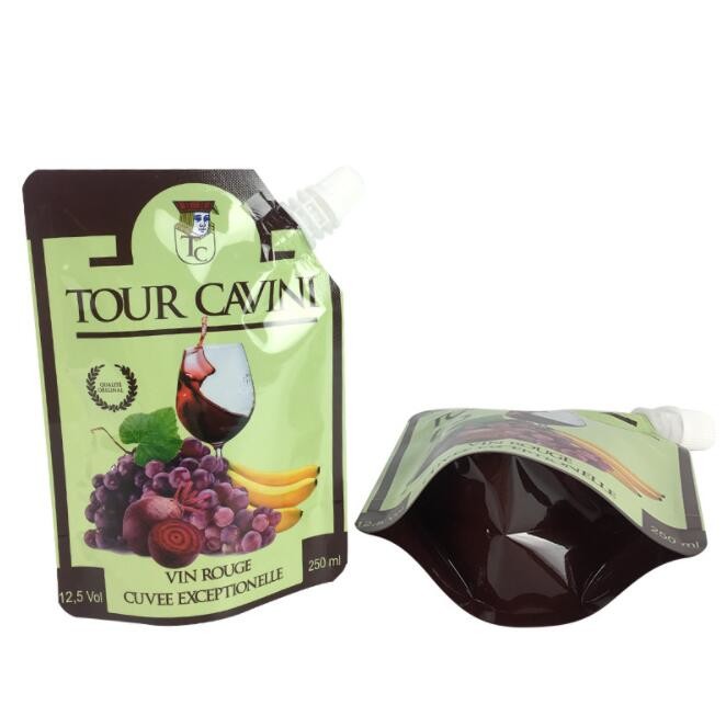 Reusable Spouted Liquid Stand Up Pouches , Customized Juice Spout Pouch