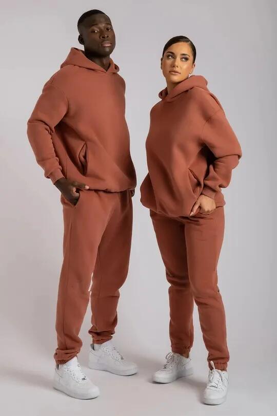 2 Piece Women Jogger Sets Jumper Gym Sweatpants Unisex Oversize Hoodie Tracksuit