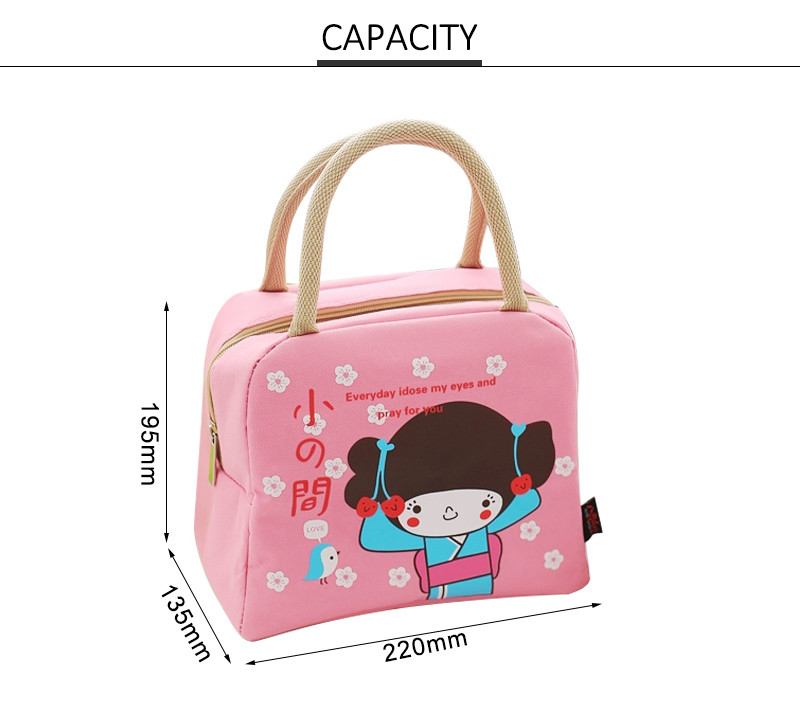 Portable Oxford Thermal Insulated Lunch Bag For Kids