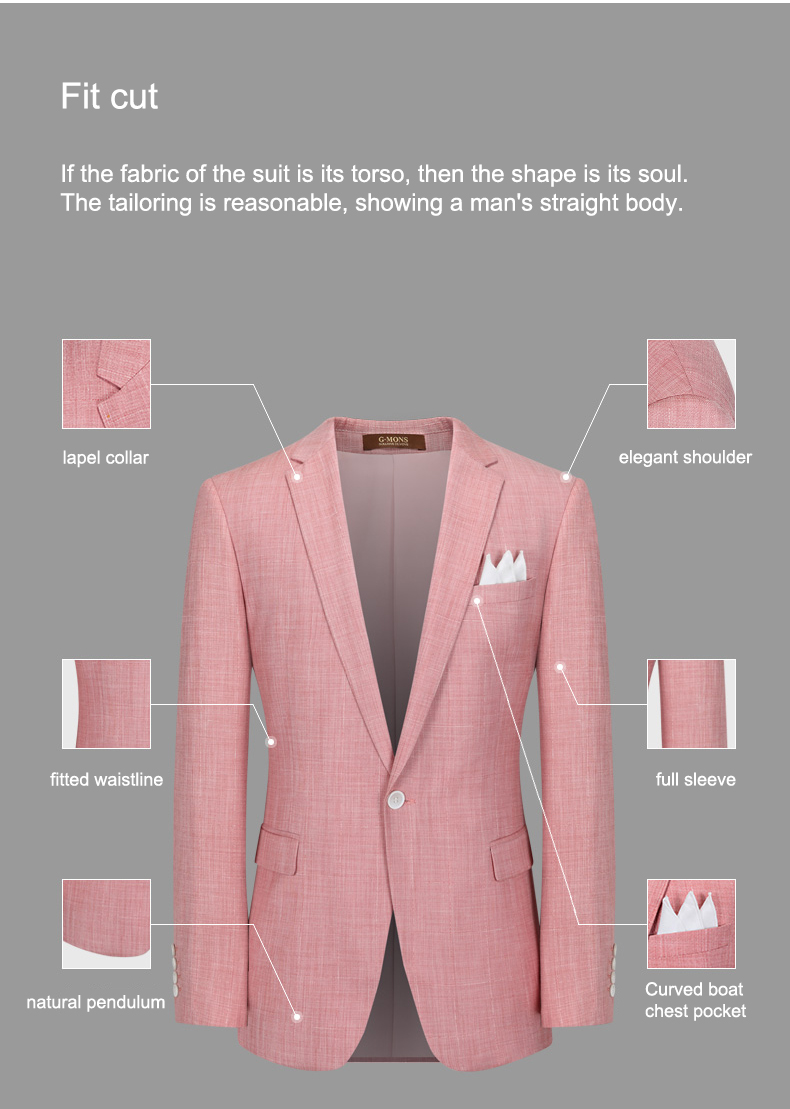 2022 Wedding Party Three Piece White Men's Suits Blazer Regular Length Woven Weaving Method