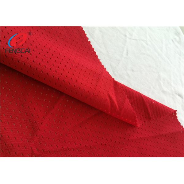 Red Colour 100% Polyester Sports Mesh Fabric Lining Fabric For Clothing