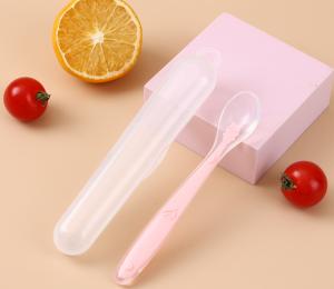 China Ergonomic Silicone Spoon with Hanging Hole Dishwasher Safe Pink or Blue wholesale