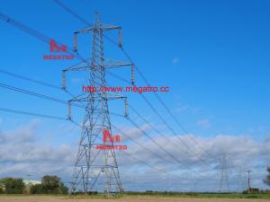 China 500KV DC tangent tower with single earth wire,500kv lattice tower,power supply on sale