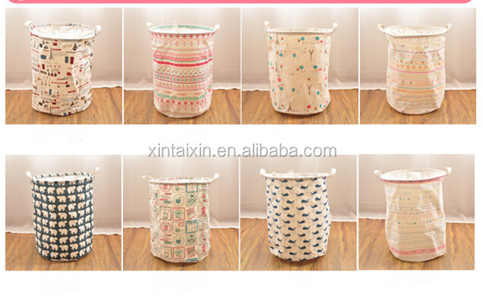 Dirty Cloth Organizer Foldable Laundry Basket 41*33cm Jute Receive Basket