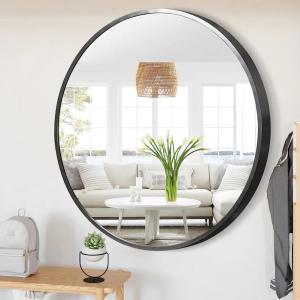 China CE RoHS Certified Modern Minimalist Black Framed Wall Mounted Illuminated Makeup Mirror wholesale