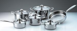 China 11pcs Tri-ply cookware set saucepan and casserole with item SHTP-11-0907 wholesale