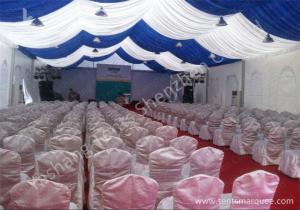 China White and Blue Top Lining Outdoor Party Tents Structure, aluminum profile wholesale
