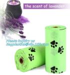 home used compostable customized printed biodegradable dog poop bags, PLA Dog