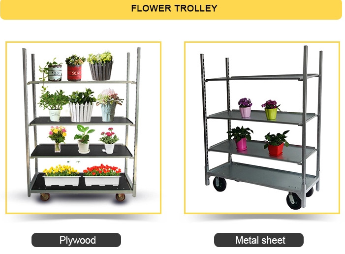 Metal Mesh Dutch Flower Trolley Metal Sheet Hot Dip Galvanizing
