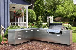 China Fadior Original Stainless Steel Outdoor Cabinet With Built-In 5-Burner Gas BBQ Grill wholesale