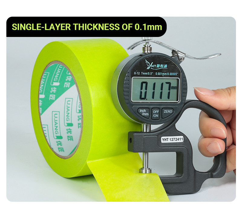 Green Masking Tape Uv Resistance 30 Days High Temperature 120 Degrees Washi Paper Painter Tape For Car Automotive Painting