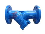 GGG40 Ductile Iron DI Flanged Y Pattern Strainer Pn16 SS304 Screen Blue Epoxy
