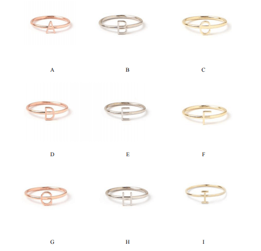 Personalized Initial 14K Gold Mini Letter Stacked 925 Sterling Silver Rings for Women