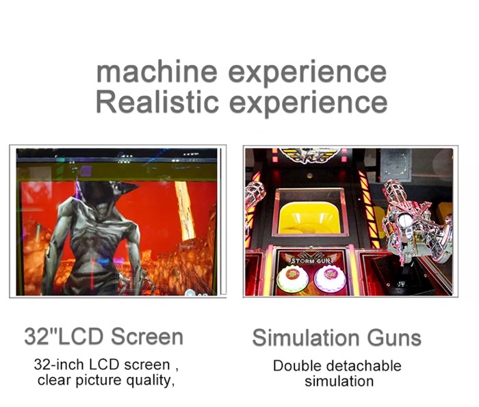 32 Inch Shooting Arcade Machines Storm Gun Video Coin Entertainment Storm Adult Game