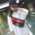 Hip hop earth cool Fanny pack pure color retro cross body bag with character