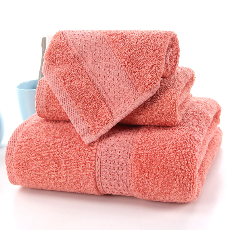 70*140cm Cotton Towel Set for Hotel Home Beach 3pcs Long Staple Absorbent Bath Towels