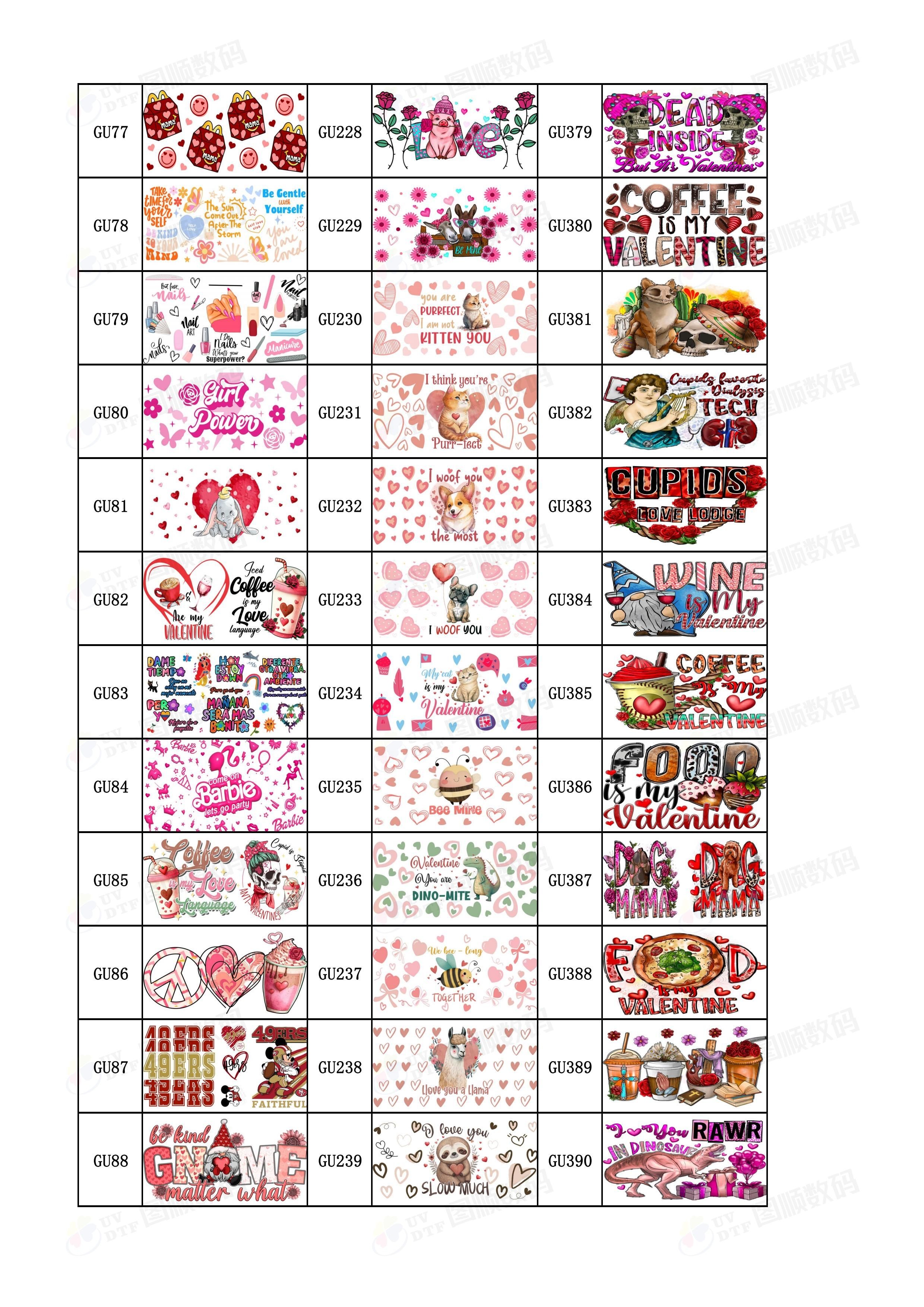 UV Ink AB Film Custom UV Transfer Stickers For Mugs Coffee Tumblers 16oz Libbey Glass Cups