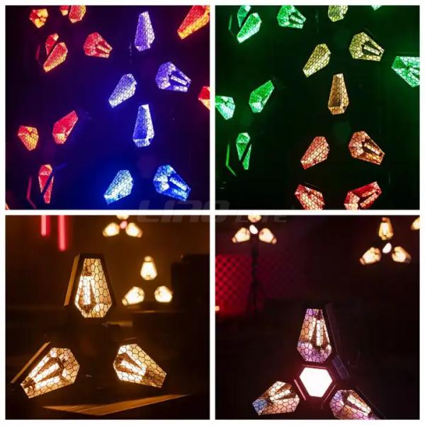 3* 60W RGB Infinitely Rotating Strobe Triangle Pixel Retro Effect Light
