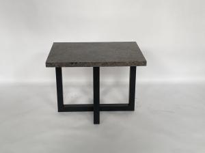 China Stone Top Bedside Coffee Table Stainless Steel Base Luxury Modern on sale