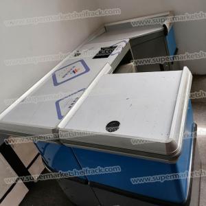 China 1.8M Mirror Polished Metal Supermarket Checkout Counter For Retail Stores 1200MM wholesale