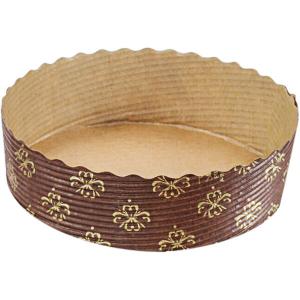 China 5 Oz Brown Paper Baking Mold Gold Short Panettone Rk Bakeware wholesale