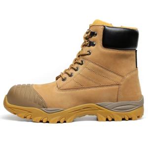 China Custom Steel Toe Boots High Top Martin Work Boots Brown For Men wholesale
