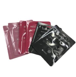 China High Grade Customized Cosmetics Face Mask Bag Stand-Up Three Side Seal Easy Tear Pure Aluminum Foil Heat Sealing PE PET Material wholesale