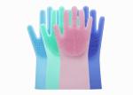 Non Slip Silicone Kitchen Gloves Wear Resistant 15.5*34.5cm Size With Brush