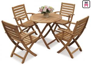 China Rectangle / Round / Square Folding Table And Chairs Solid Wood Garden Furniture Sets  wholesale