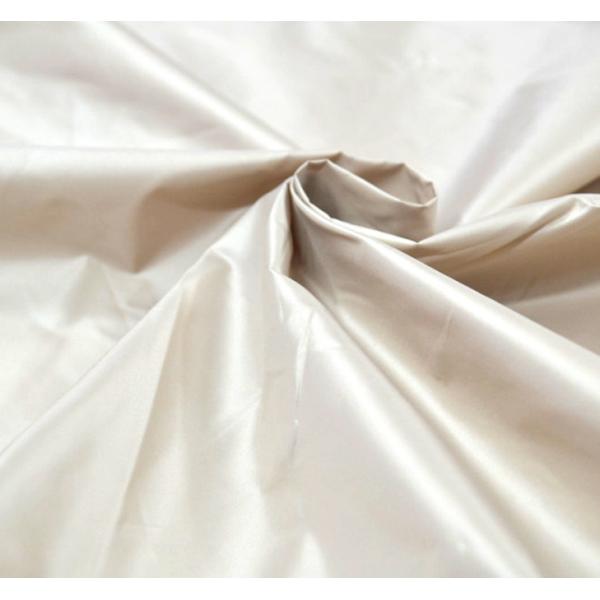 Plain Dyed Patterned Taffeta Fabric , 100% Polyester Ivory Taffeta Fabric