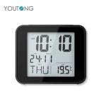 YT60142 Battery Powered Black Atomic Calendar Desktop Clock with Back Light