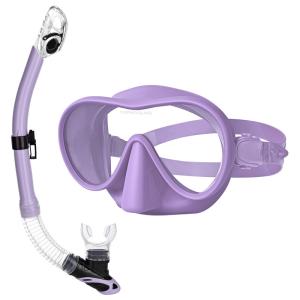 China OEM Junior PC Lens Mask Goggle Snorkel Set With Dry Top Breathing Tube wholesale