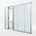 Collapsible Double Office Glass Partition Wall Frameless For Conference Center