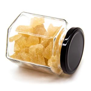China Custom Label 250ml Hexagon Honey Glass Jam Jar With Deep Metal Cap wholesale