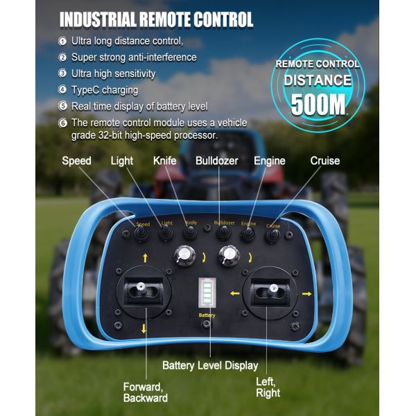 Self-Propelled Cordless 4-Stroke Industrial Grade Lawnmower with Remote Control and Four-Wheel Drive for Orchard and Farm Use