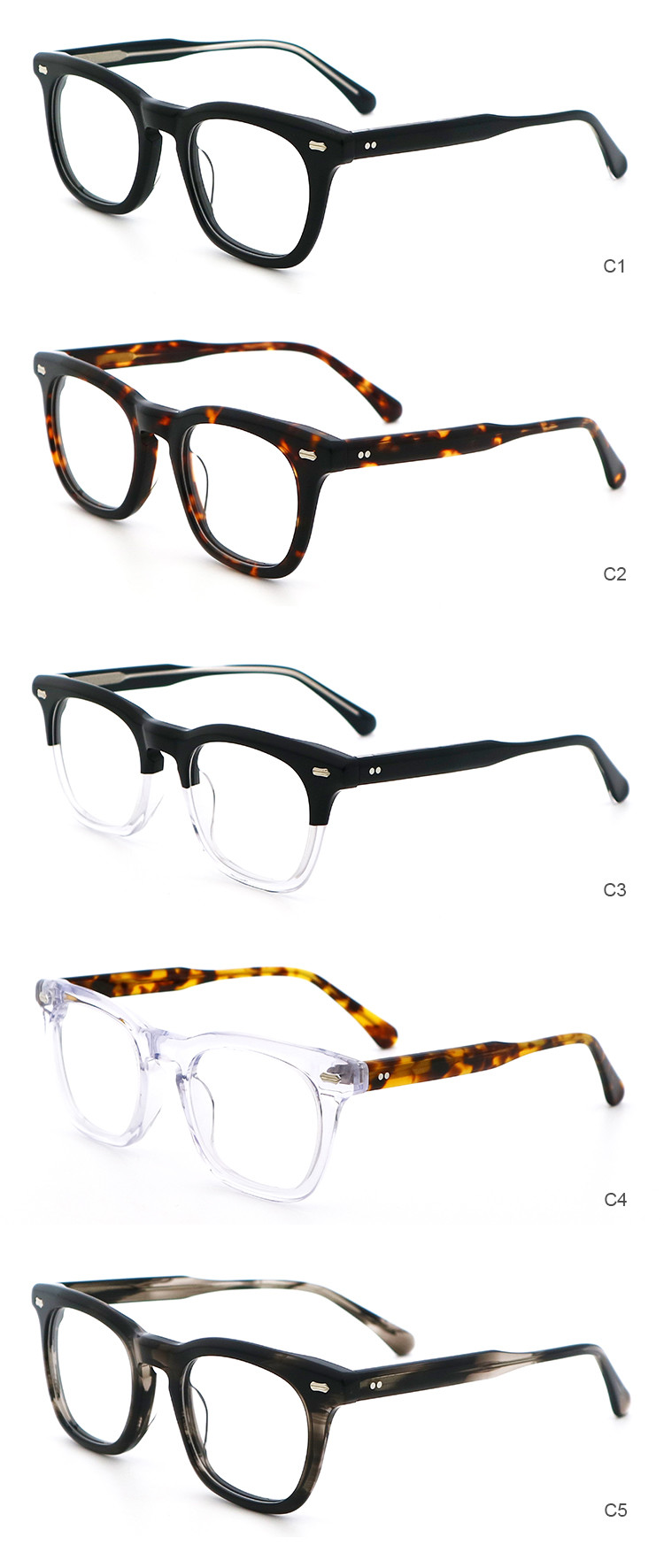Fad Style Acetate Glasses Optical Frames For Women Men'S MR 98612