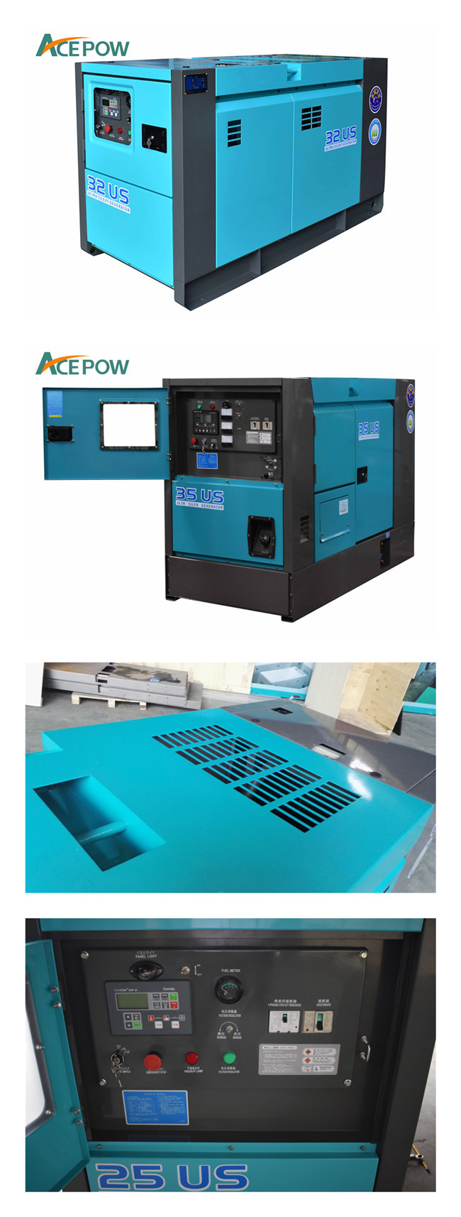 1500RPM 113KVA 90KW Diesel Powered Generator
