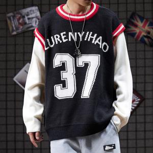 China small quantity clothing manufacturer OEM Skateboard Baseball Fake Two Piece Sweater on sale