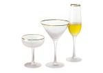 FDA Logo Printing 7 Oz Champagne Flutes , 24cm Personalised Crystal Champagne